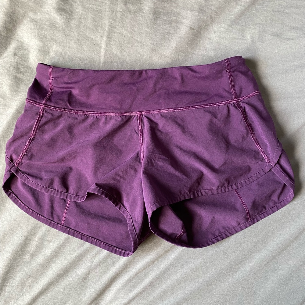 purple lululemon shorts